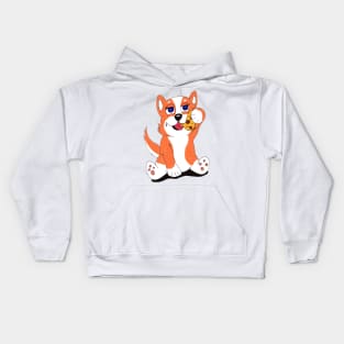 Dog Eating A Pizza Kids Hoodie